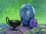 Blue Vase, Black Urn
